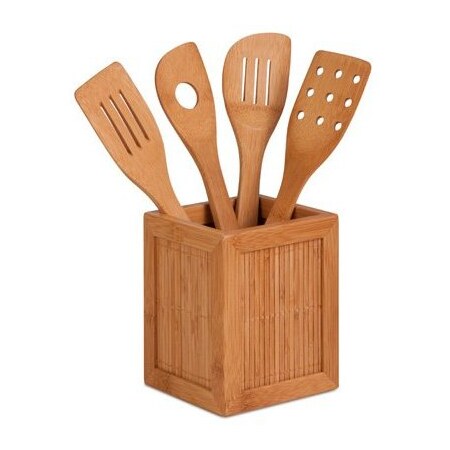 Honey Can Do Intl Inc Bambo Utensil Set/Caddy KCH-01080